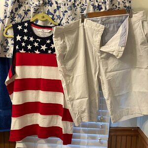 IZOD WHITE BERMUDA SHORTS 24W
